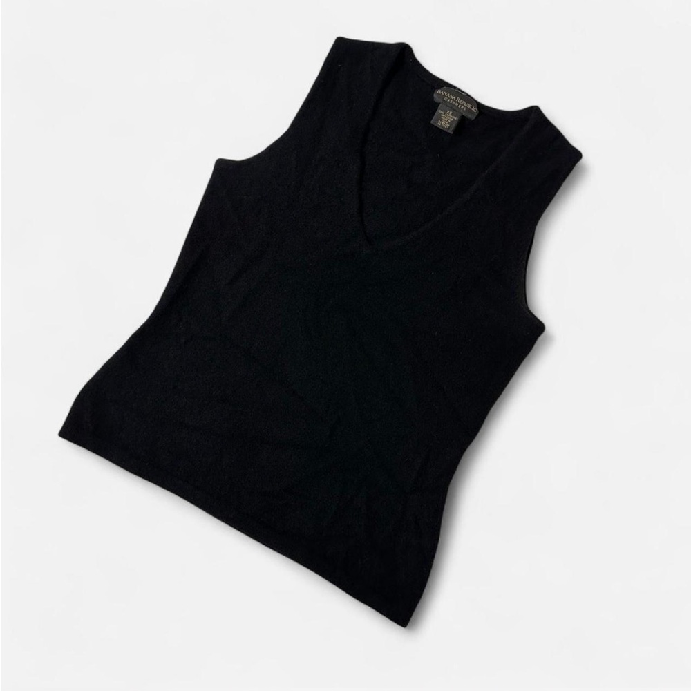 Banana Republic CASHMERE Black V-Neck Top